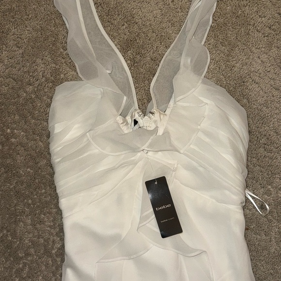 Bebe ALLOVER RUFFLE MINI DRESS bright white - Picture 2 of 7